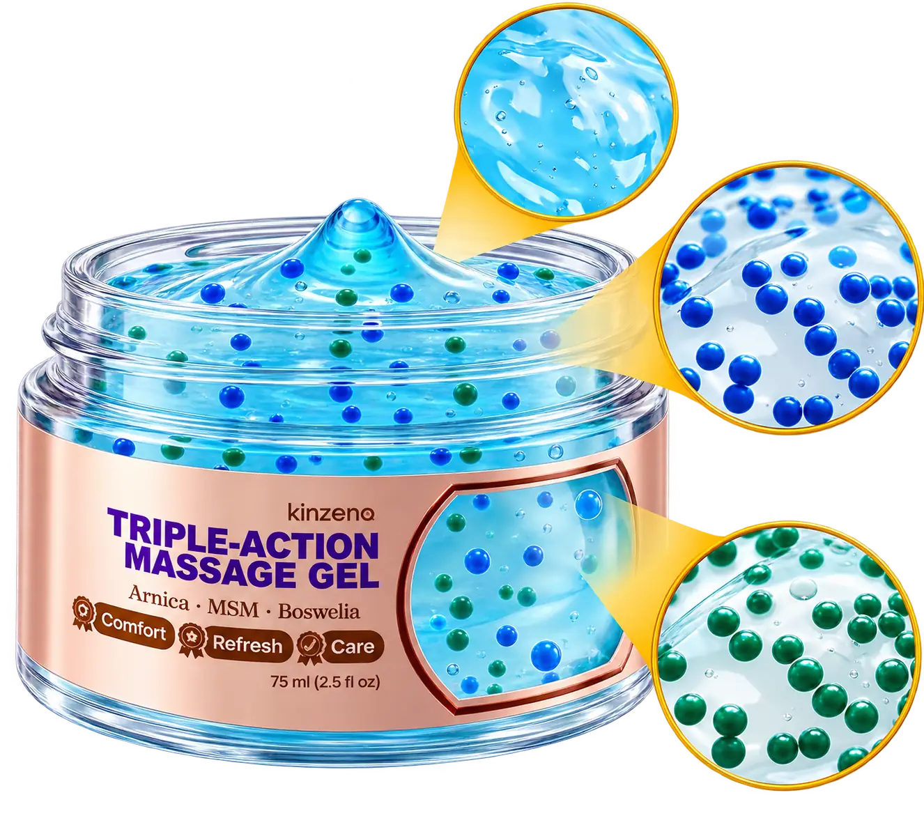 Kinzeno topical massage gel product